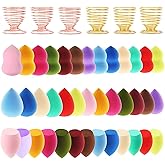Abgream 45pcs Makeup Sponge Blender Set - 39 Pcs Latex-Free Vegan Sponges with 6 Pcs Makeup Blender Holder, Beauty Cosmetic Foundation Blending Powder Puff for Liquid Powers BB Cream (Style 2)