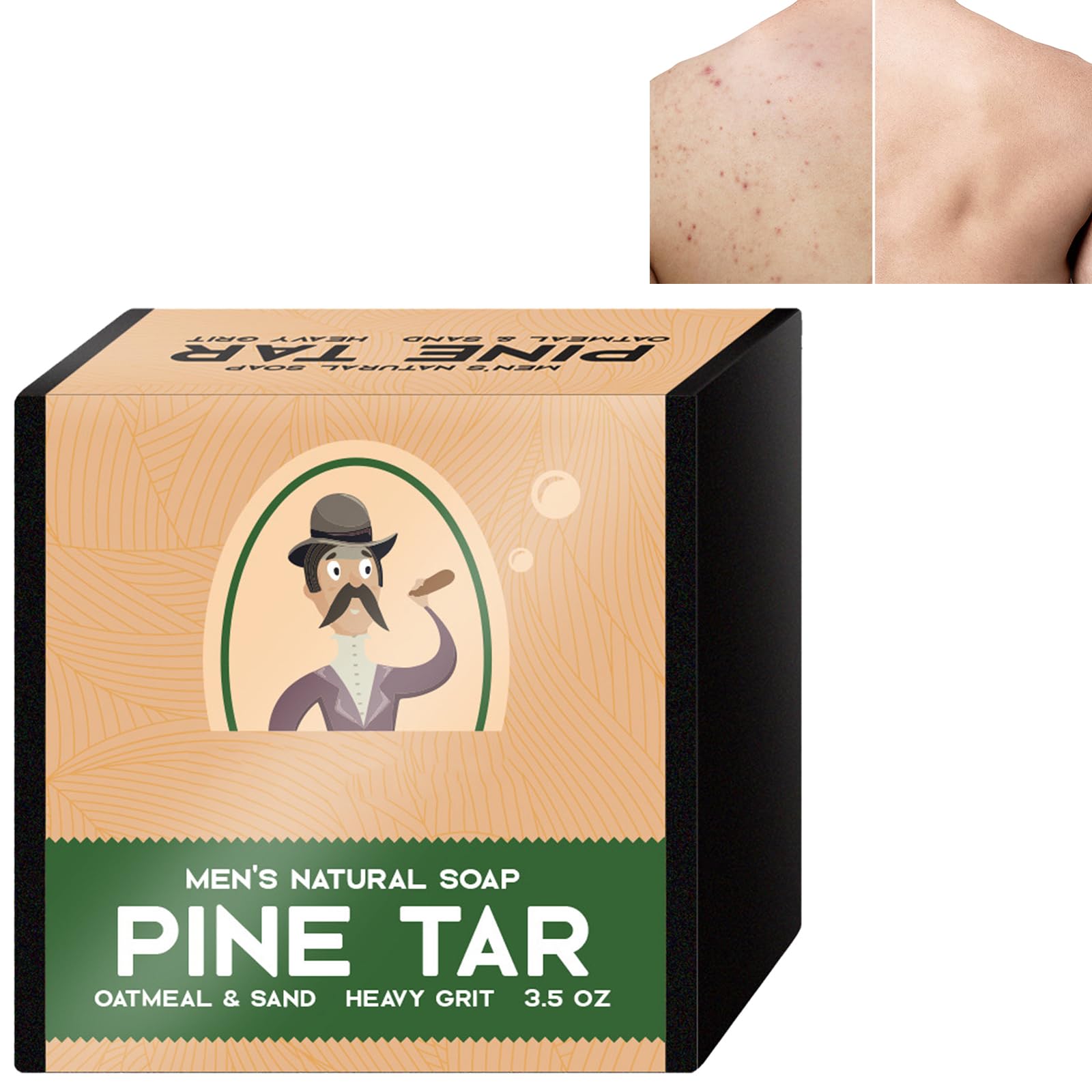 Natural Soap for Men,Body Soap Bar for Men,Men's Soapp Bars,Handmade Brightening Pine Tar Soape,Soape for Remove Refreshing Oil Control,Handmade Soaps with Dense Foam,Men's Pine Tar Soaps