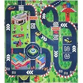 Road Playmat,Carpet Playmat,Great for Playing with Cars,Children Educational Road Traffic Play Mat- Learn and Have Fun Safely