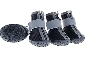 Handmade Dog Shoes, Reflective Dog Shoes, Pet Shoes for Pretty Friends, Anti-Slip Rubber Sole Dog Shoes, Dog Shoes with Zippe