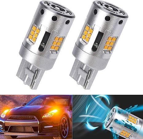 Amazon Bordan ウインカー Led バルブ T シングル ピンチ部違い 共用品 アンバー 短かい型 冷却ファン付き キャンセラー内蔵 ヘッドライト級 Csp1919チップ 3600lm 1800lmx2 1700k 27w 無極性 1年保証 2個入 ウィンカー サイドマーカー 車 バイク