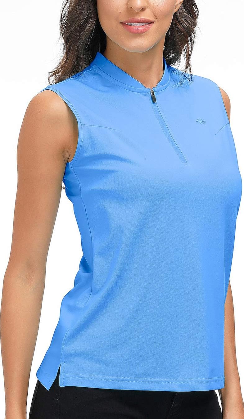 AIRIKE Golf Polo Shirts for Women Slim Fit Woman Sleeveless Sports Shirts Quick Dry Athletic Tank Tops for Tennis Work: Clothing