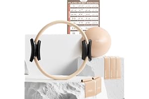 PhysKcal Pilates Kit, 15-Inch Pilates Ring with 1x Core Ball, 3X Resistant Loops and 2X Flex Bands, Home Pilates on Mat Essential Kit
