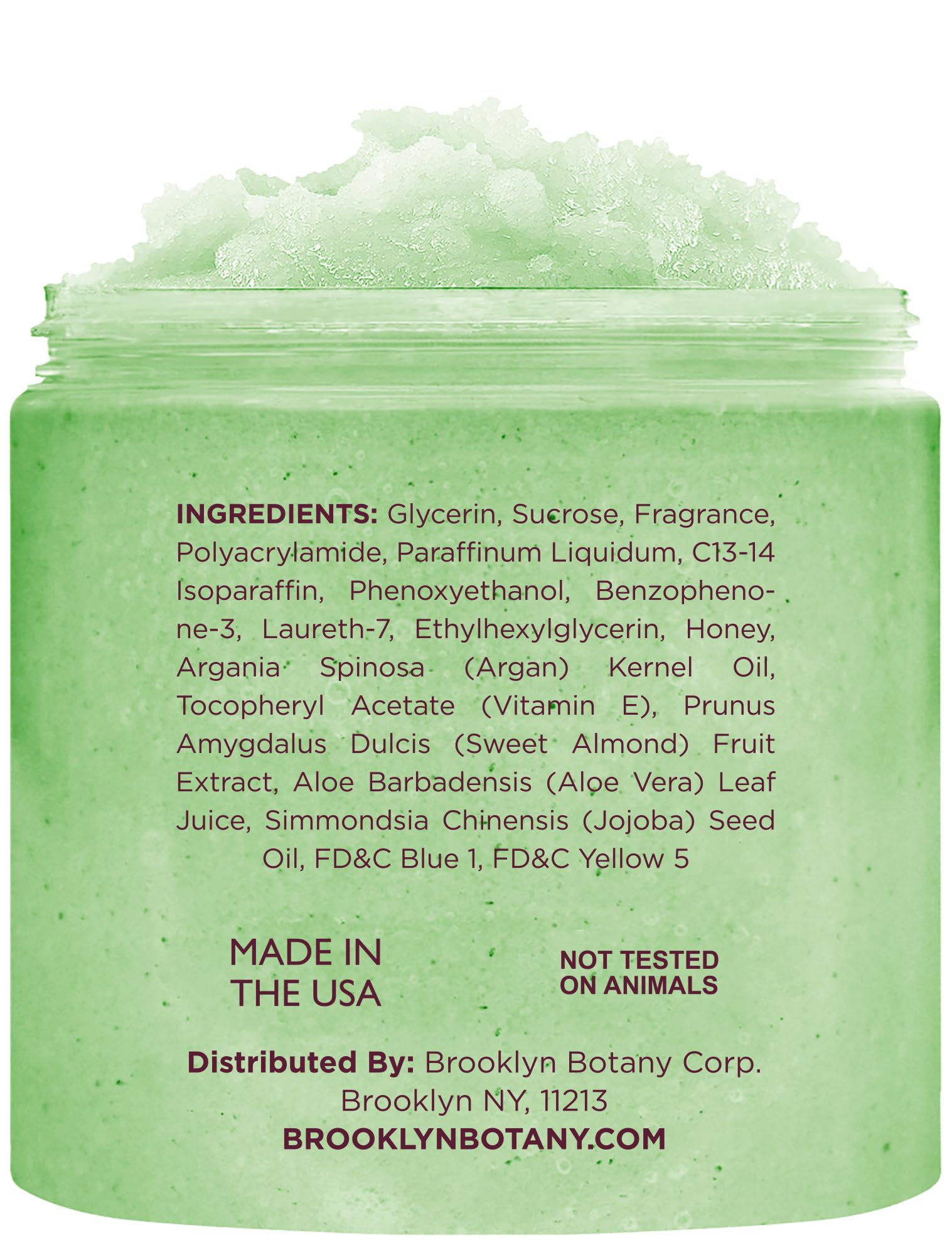 Brooklyn Botany Green Tea Honey Sugar Scrub for Body 10 oz – Deeply Hydrating and Gently Exfoliating Body Scrub for Women and Men – Moisturizing and Nourishing the Skin