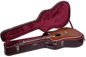 Crossrock Hard-Shell Wooden Guitar Case Fits Martin D28, Compatible to Taylor Grand Auditorium-Hard-Dreadnought Guitar Case-V
