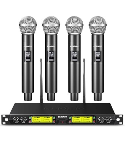 Amazon.com: MIZISNR UHF Wireless Microphone Systems, 4