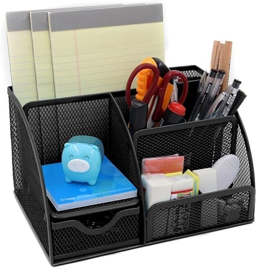 LOHOME Desk Organizer, Space Saving Mesh Desk Organizer 5