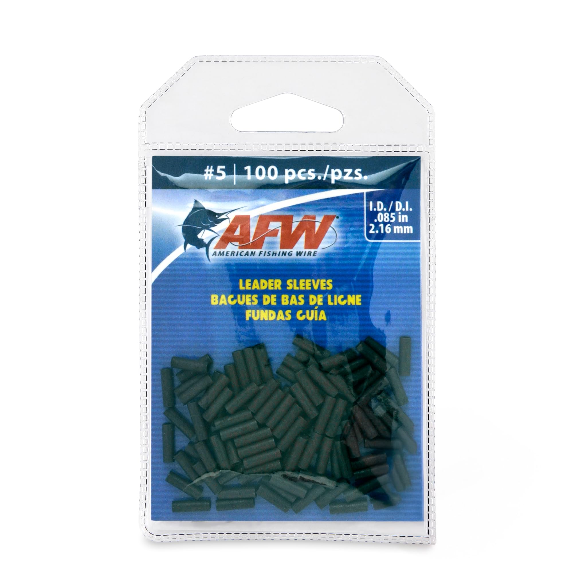 American Fishing Wire Single Barrel Crimp Sleeves, Black Color, Size S5, 0.096 -Inch Inside Diameter, 100-Pieces