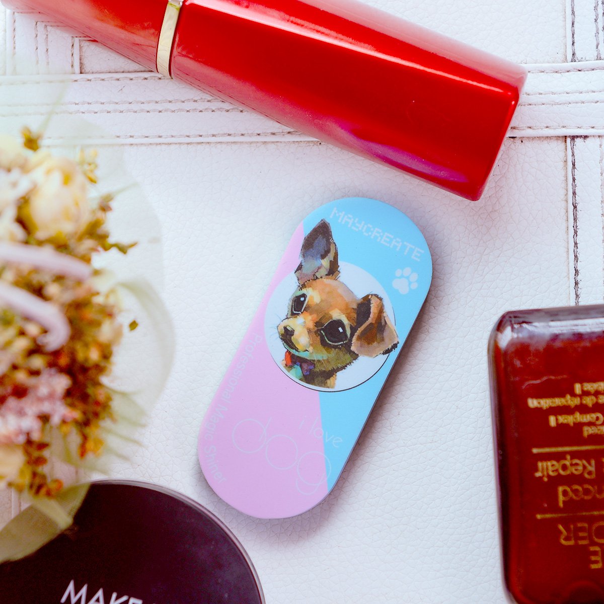 Professional Nail Buffer and Nail Shiner in 1 Set with Lovely Dog Image, Light and Convenient Cosmetic Manicure tool by MAYCREATE