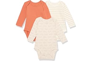 Amazon Essentials Unisex Babies' Cotton Stretch Jersey Long Sleeve Bodysuit (Previously Amazon Aware), Pack of 3