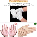 Sibba 3 Pairs Medium Touch Screen Moisturizing Gloves White Cotton view 4