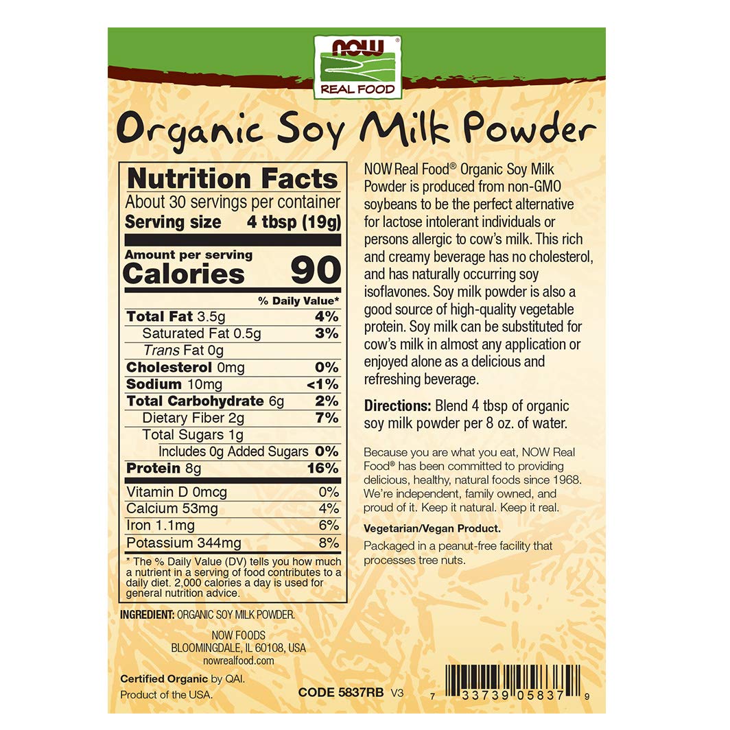 Now Foods Organic Soy Milk Powder, 20 oz Buy Online in UAE. Hpc