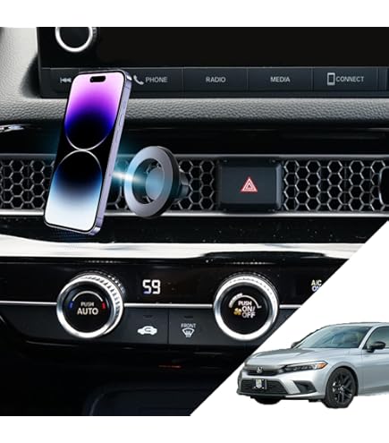 CLEC Magnetic Wireless Car Charger For Honda Civic 2016-2021 - 15W Fast Charging Phone Mount