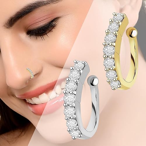 Silver Nose Nose Pin Without Piercing Amazon Surgical Steel Nose