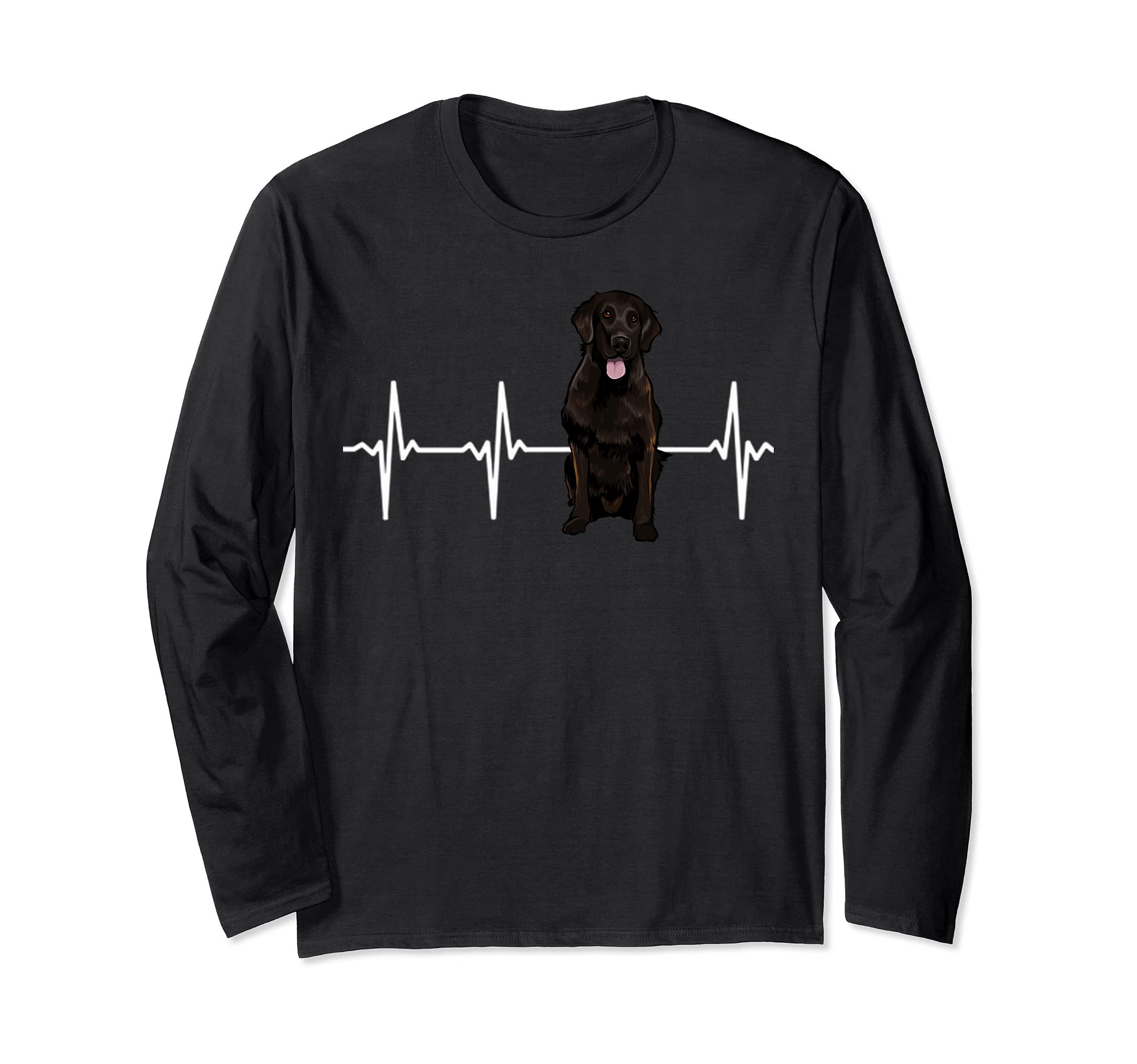 Flat-Coated Retriever Heartbeat Dog Lover Long Sleeve T-Shirt