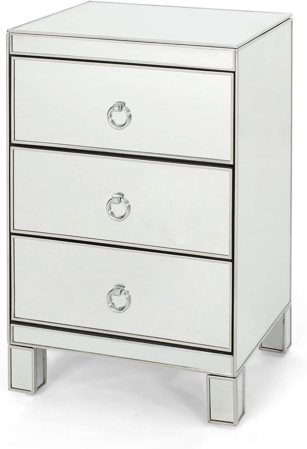 Christopher Knight Home 308248 Hedy Modern Mirrored 3 Drawer Cabinet