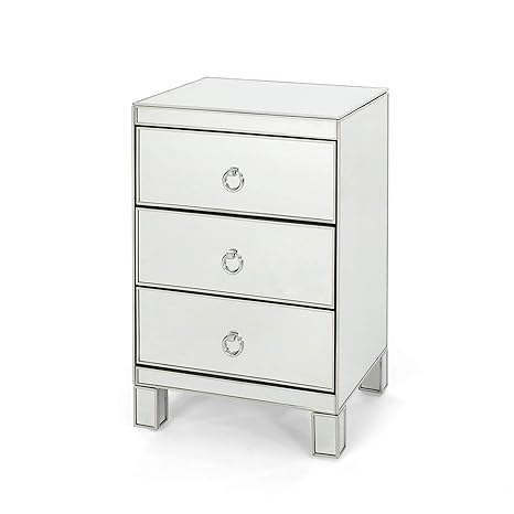 Great Deal Furniture Hedy Modern Mirrored 3 Drawer Cabinet Amazon
