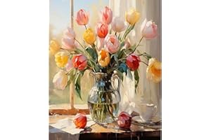 Arttoplus Flower Paint by Numbers Kit for Adults Canvas-Flower Paint by Numbers Kits for Adults,Flowers Painting by Numbers Adult for Gift Home Wall Decor(16x20inch)