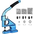FLK Tech Hand Press Grommet Machine Craft/Industrial Use Heavy Duty with 1500 Grommets Eyelet, 3 Dies Grommet Punch Tool