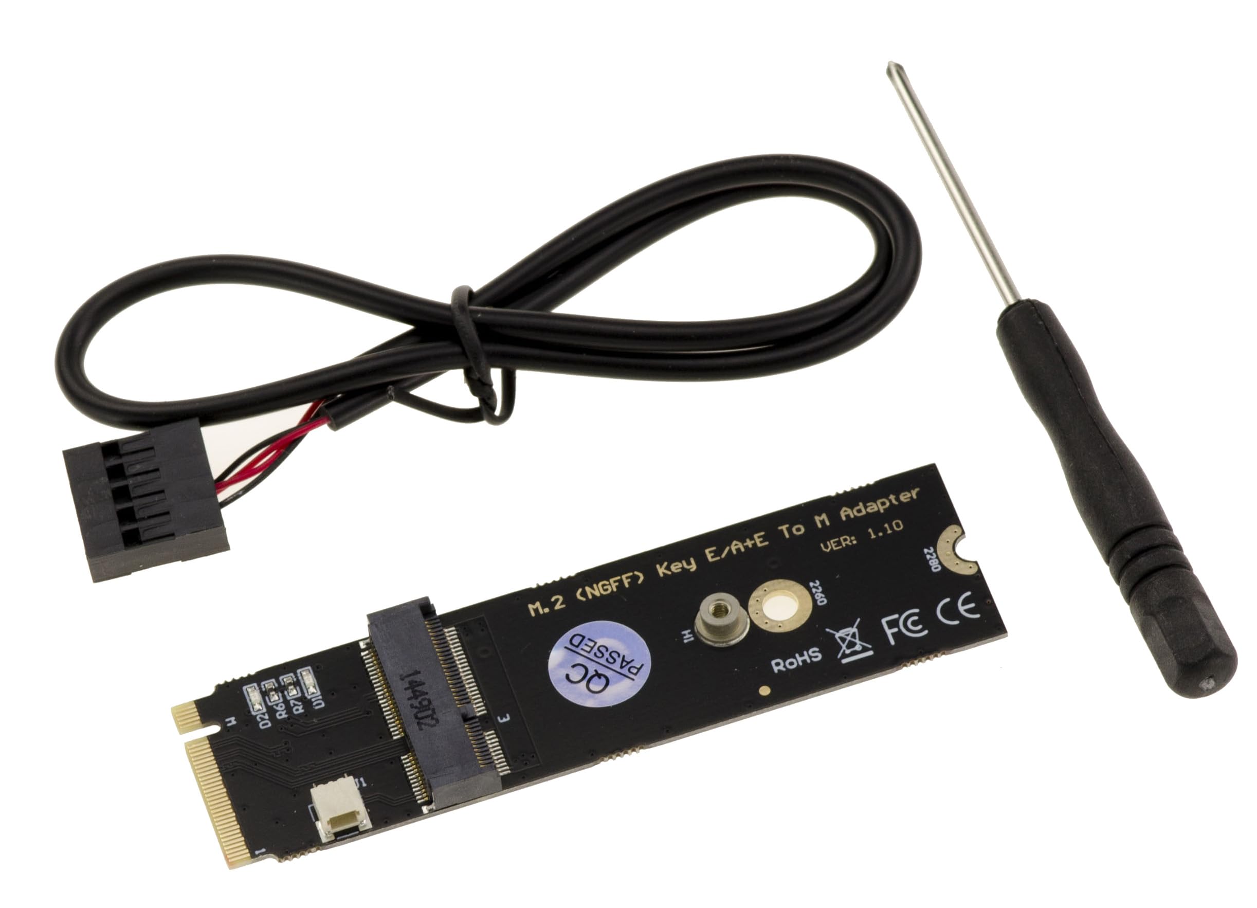 KALEA-INFORMATIQUE M2 E Key or E+A Key card to M.2 M Key or B+M port adapter, Intel 7265 8260 8265 9060 compatible.