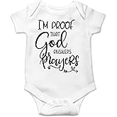 CBTwear I’m Proof That God Answers Prayers - Baby Clothes - Funny Newborn Bodysuit Outfits for Boys and Girls