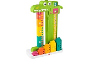 Fisher-Price Preschool Learning Toy Adding Alligator Counting Activity with 10 Stacking Blocks for Kids Ages 3+ Years