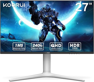 Monitor 27 Pulgadas,Monitor 240Hz,Pantalla Ordenador QHD 2560*1440,Monitor Gaming VA Mini LED, 1ms, Adaptive Sync, 2xHDMI 2.0,DisplayPort 1.4, HDR1000,95%DCI-P3, VESA75 * 75mm, Altura Ajustable