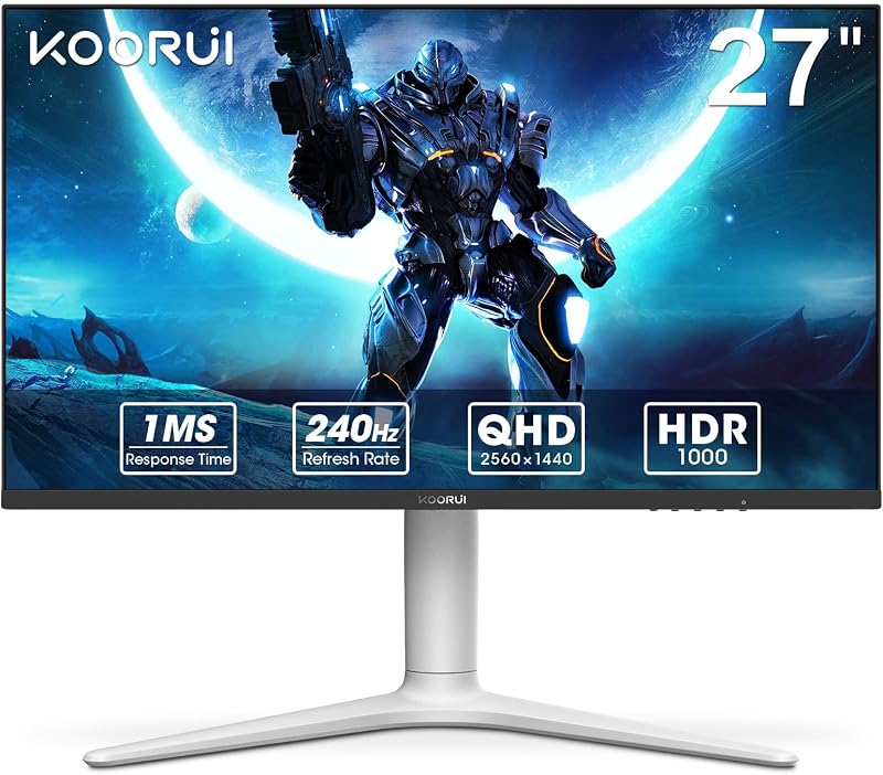 Monitor 27 Pulgadas,Monitor 240Hz,Pantalla Ordenador QHD 2560*1440,Monitor Gaming VA Mini LED, 1ms, Adaptive Sync, 2xHDMI 2.0,DisplayPort 1.4, HDR1000,95%DCI-P3, VESA75 * 75mm, Altura Ajustable