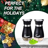 UDQYQ Salt and Pepper Shaker Set, Glass Bottle, Stainless Steel, Black view 9