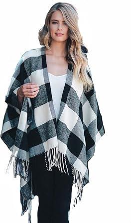 plaid poncho cardigan