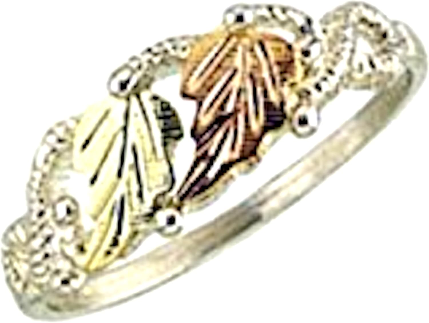 Amazon.com: Black Hills Gold Silver Leaf Ring (8.5): Jewelry
