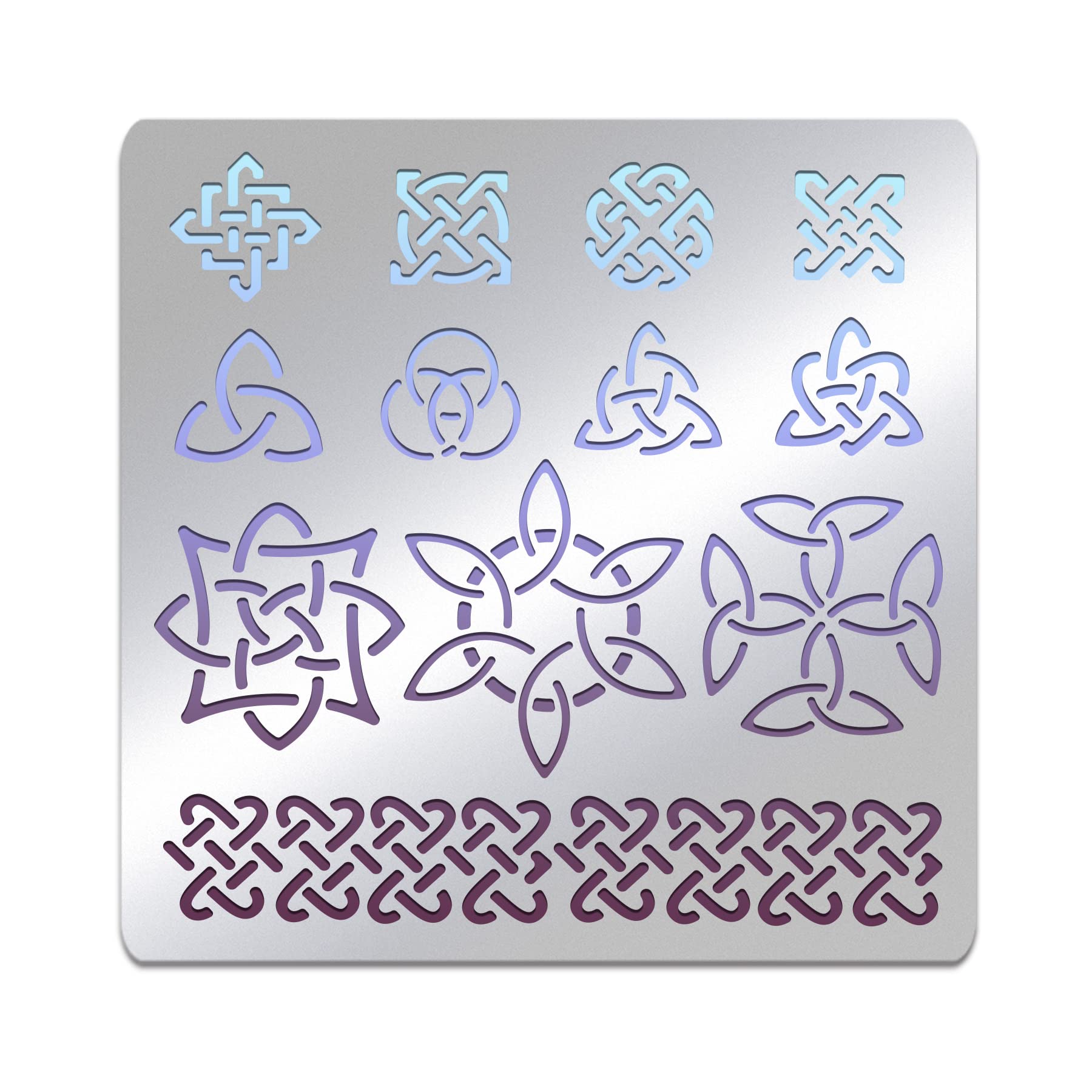 BENECREAT Metal Stencil Templates, Knot Pyrography Stencils for Painting on Wood Wall Canvas Furniture, Wood burning, Pyrography Engraving, 15.6x15.6cm