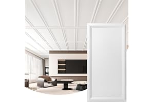 Art3d Drop Ceiling Tiles 48x24, Decorative PVC Ceiling Panels, Waterproof Rustproof and Durable 12-Pack, Glue Down, Rectangular Black