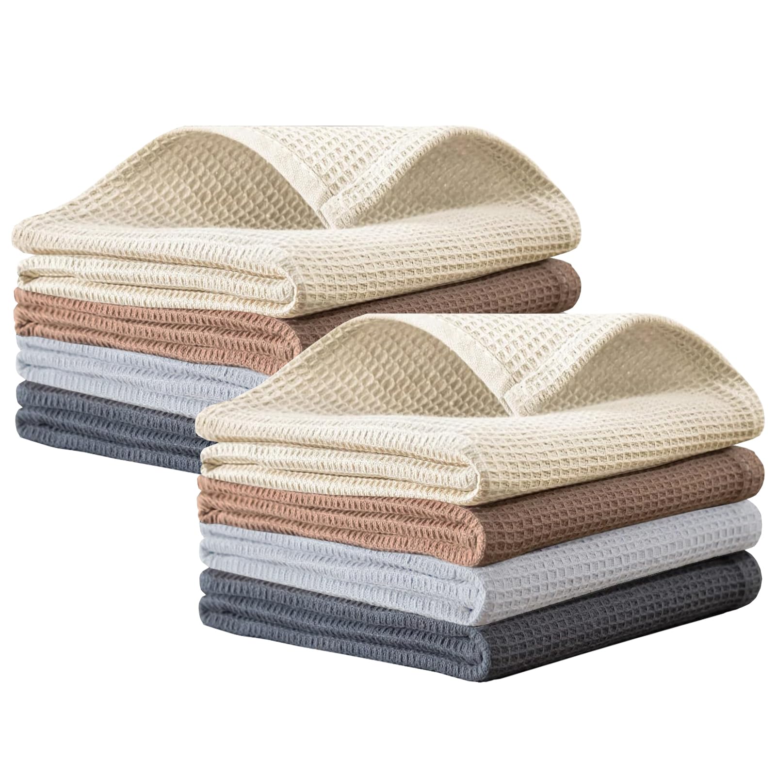Photo 1 of PY HOME & SPORTS Dish Towels Set, 100% Cotton Waffle Weave Kitchen Towels 8 Pieces, Super Absorbent Kitchen Hand Dish Cloths for Drying and Cleaning 17 x 25 Inches