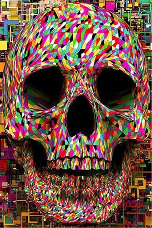 Amazon Co Jp スケルトンスカルストーンダイヤモンド刺繡5dダイヤモンドペインティングラインストーン画像ダイヤモンドモザイクダイアモントフルスクエアドリル30 40cm ホーム キッチン