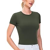 THE GYM PEOPLE Women's Workout Tops Short Sleeve Slim Fit Breathable Athletic Yoga Running Casual Basic Tee Shirts