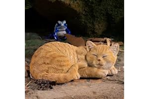 GARDEN WHISPER Garden Decor Cat Statue Outdoor Statue, Cat Figurines Garden Statues & Sculpture Decoration, Sleeping Cat Statue Decor for Patio, Porch and Lawn, Cat Gifts for Cat Lover and Women, Cat Memorial Stone