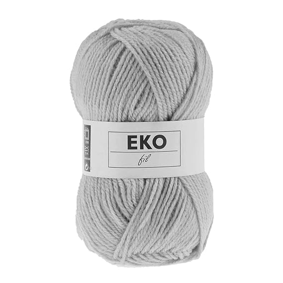 maDDma ® 50g Strickgarn EKO FIL Strickwolle Klassikgarn Häkelgarn, Farbe:077 hellgrau
