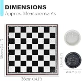 Navoys Classic Draughts Checkers Game - Foldable Board, Family Strategy view 2