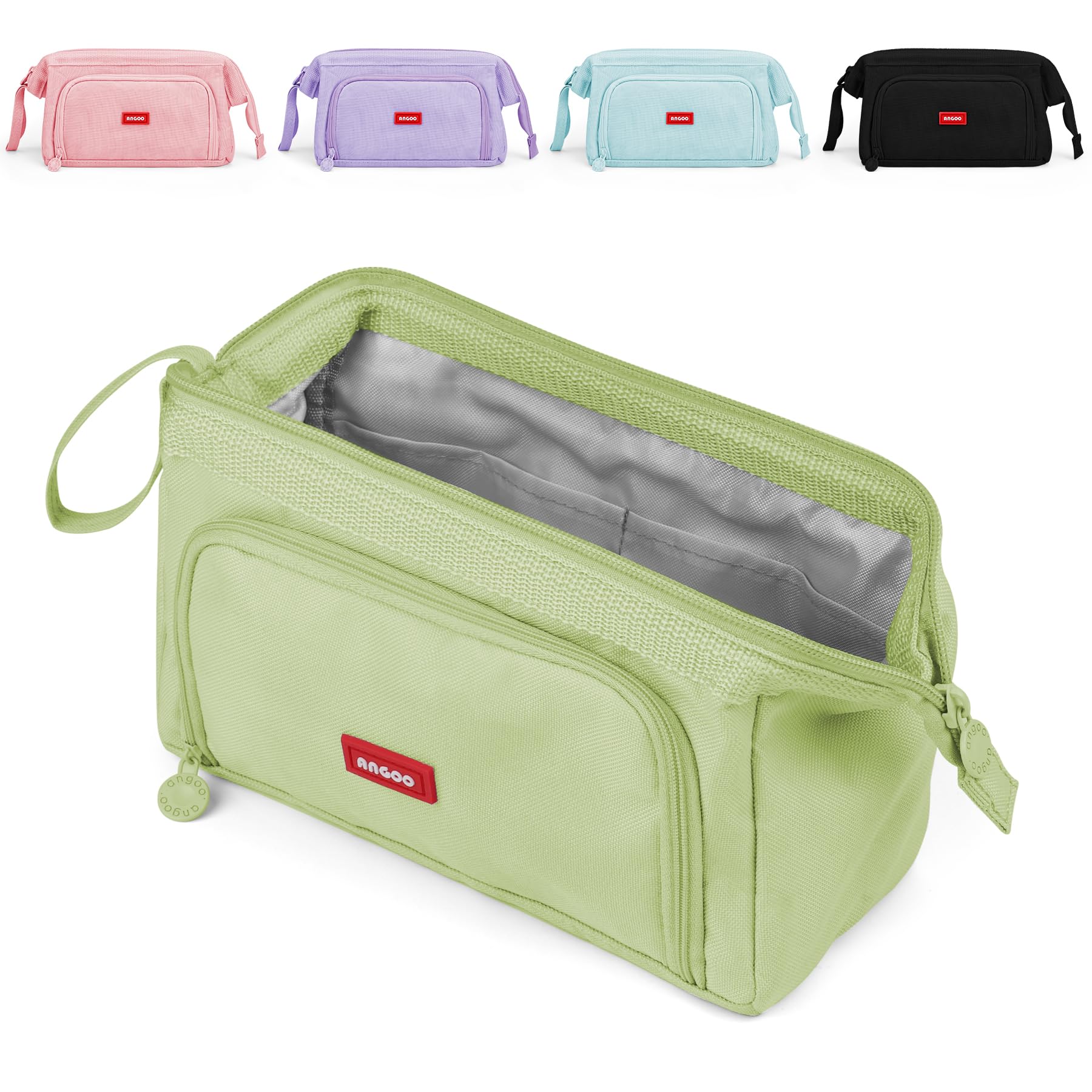 Mamowla Large Pencil Cases for Girls Super Big Pencil Case for Women Zipper Smoothy Pen Case Pouch Holder Stationery Organizer Duarable School Pencil Cases for Teenage Girls Boys,Green — image 1