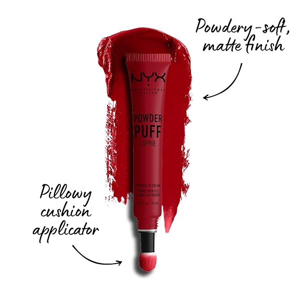 NYX PROFESSIONAL MAKEUP POWDER PUFF LIPPIE LIP CREAM, LIQUID LIPSTICK – GROUP LOVE (TRUE RED)