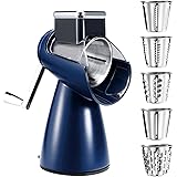Rotary Cheese Grater Shreeder with Handle - Vegetable Slicer Nuts Grinder Large Capacity Kitchen Manual Vegetable Chopper for