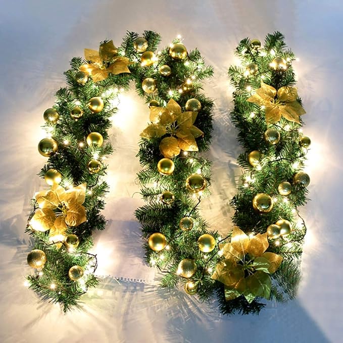 Guirnalda navideña de 27 m para bricolaje decoración de Navidad