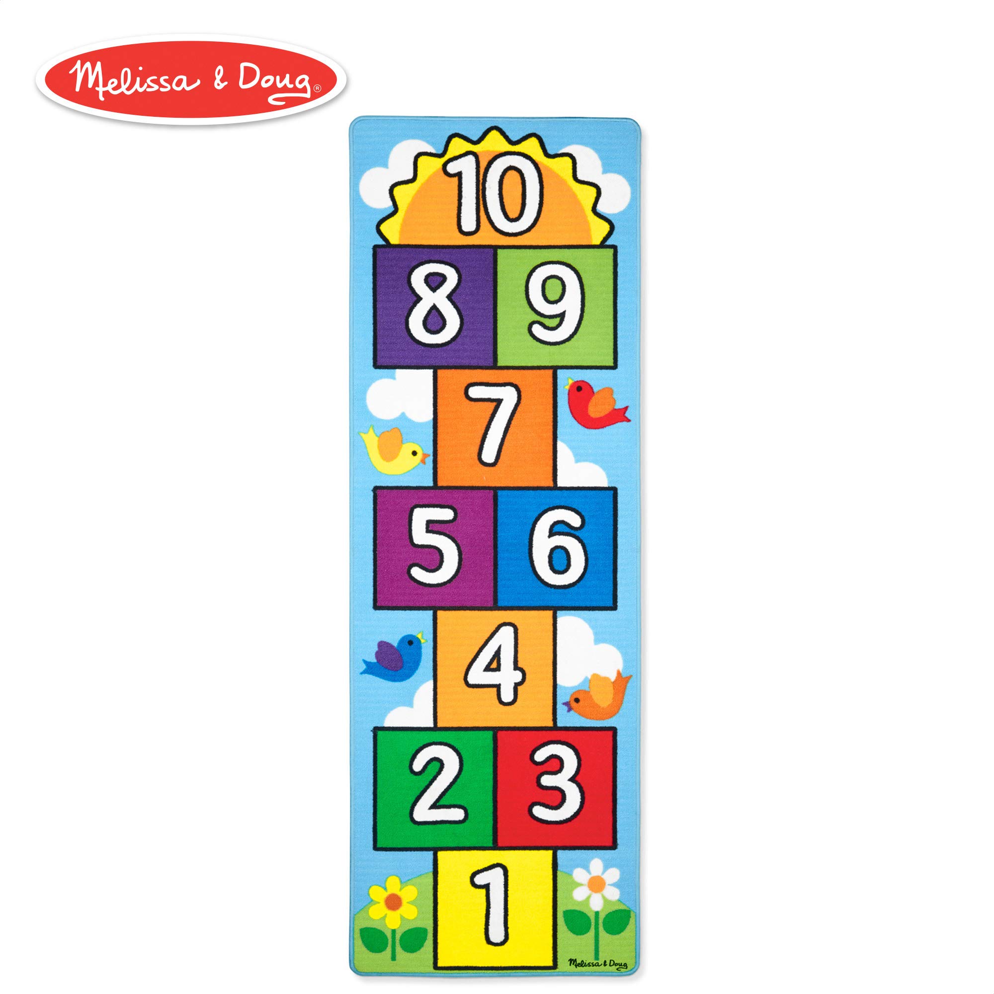 Melissa & Doug Hop & Count Hopscotch Rug (Play Space & Room Decor, Sturdy Woven Floor Rug, Durable Materials, Skid-Proof Backing, 27” H x 5.5” W x 5.5” L)