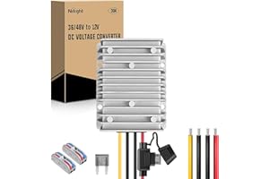 Nilight 48V 36V to 12V Voltage Converter 360W 30A Regulator Step Down to 12VDC Waterproof DC Convert Reducer Power Supply Transformer Module for Golf Cart Scooters