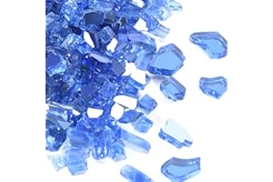 vchin Fire Pit Glass Rocks 20 Pounds, Cobalt Blue Fire Glass for Propane Fire Pit, Fireplace and Outdoor Decorative. 1/4 Inch Reflective Fire Glass Beads