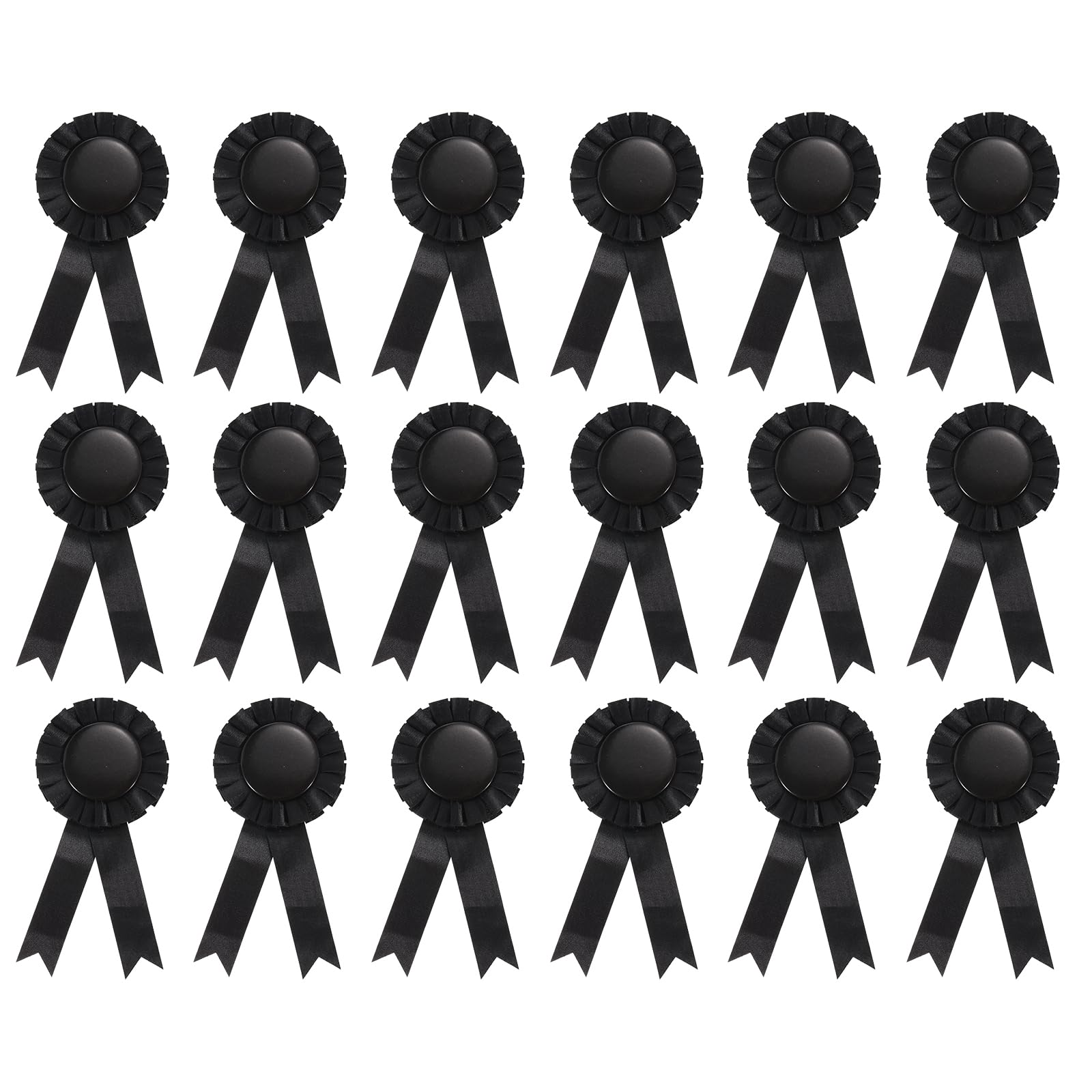 PATIKIL Blank Award Ribbon, 18 Pcs Rosette Ribbon Honorable Prize Recognition Ribbon for DIY, Party, Wedding, Competition, Sport, Black