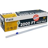 PAMI Plastic Food Wrap 18 in x 2000 ft with Slide Cutter,BPA Free,Microwave