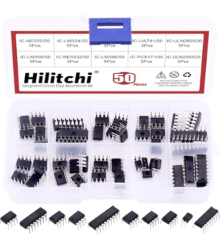 LM324 NE555 LM358 Electronic Components 85-Piece IC Chip Assortment Kit ...
