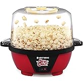 West Bend 82505 Stir Crazy Electric Hot Oil Popcorn Popper Machine with Stirring Rod Offers Large Lid for Serving Bowl and Co